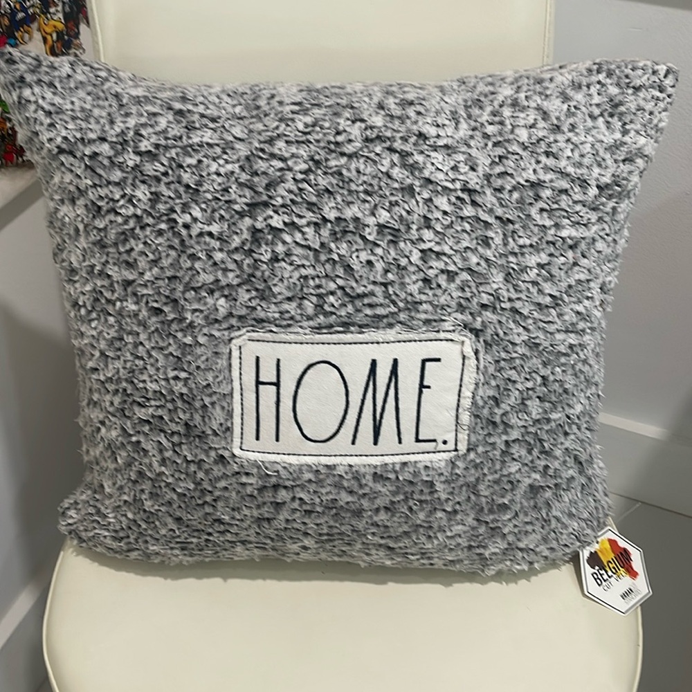 Urban Standard Gray/White/Black "HOME" Cozy Soft Decorative Throw Pillow